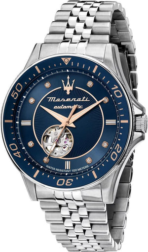 Maserati SFIDA Special Edition Automatic Blue Dial Silver Steel Strap Watch for Men - R8823140013 Authentic Buy Shop Now