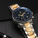 Maserati SFIDA Limited Edition Chronograph Blue Dial Two Tone Steel Strap Watch for Men - R8873640017 Authentic Buy Shop Now