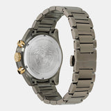 Versace Greca Dome Chronograph Black Dial Grey Steel Strap Watch for Men - VE6K00623 Authentic Buy Shop Now