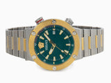 Versace Greca Logo Diver Quartz Green Dial Two Tone Steel Strap Watch for Men - VE8G00524 Authentic Buy Shop Now