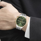 Hugo Boss Avery Chronograph Green Dial Silver Steel Strap Watch for Men - 1514159 Authentic Buy Shop Now