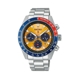 Seiko Prospex Solar Chronograph 1969 Re-interpretation Orange Dial Silver Steel Strap Watch for Men - SSC947 Authentic Buy Shop Now