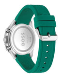 Hugo Boss Runner Chronograph Black Dial Green Silicone Strap Watch for Men - 1514246 Authentic Buy Shop Now