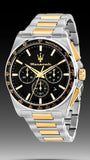 Maserati Velocità Chronograph Black Dial Two Tone Steel Strap Watch for Men - R8873652003 Authentic Buy Shop Now