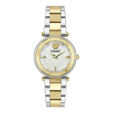Versace Reve Analog White Dial Two Tone Steel Strap Watch for Women - VE8B00724 Authentic Buy Shop Now