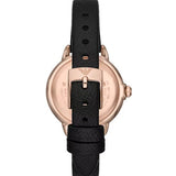 Emporio Armani Mia Mother of Pearl Dial Black Leather Strap Watch for Women - AR11598 Authentic Buy Shop Now