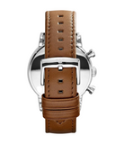Emporio Armani Luigi Chronograph Silver Dial Brown Leather Strap Watch for Men - AR1846 Authentic Buy Shop Now