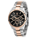 Maserati Attrazione Chronograph Black Dial Two Tone Steel Strap Watch for Men - R8853151002 Authentic Buy Shop Now
