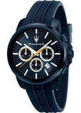 Maserati Successo Chronograph Blue Dial Blue Rubber Strap Watch for Men - R8871621044 Authentic Buy Shop Now