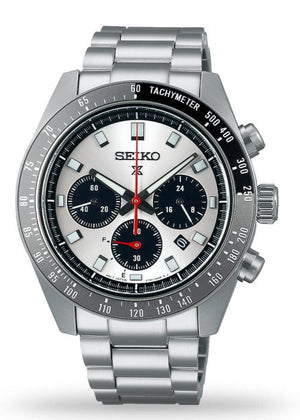 Seiko Prospex Speedtimer Solar Chronograph Silver Dial Silver Steel Strap Watch for Men - SSC911 Authentic Buy Shop Now