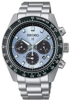 Seiko Prospex Speedtimer 41.4 Solar Chronograph Blue Dial Silver Steel Strap Watch for Men - SSC935 Authentic Buy Shop Now