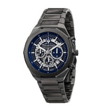 Maserati Stile Skeleton Chronograph Blue Dial Grey Steel Strap Watch for Men - R8873642012 Authentic Buy Shop Now