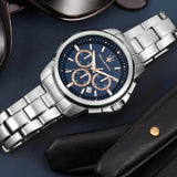Maserati Successo Chronograph Blue Dial Silver Steel Strap Watch for Men - R8873621037 Authentic Buy Shop Now