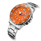 Citizen Mechanical Automatic Orange Dial Silver Steel Strap Watch for Men - NJ0128-80X Authentic Buy Shop Now
