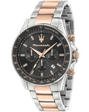 Maserati SFIDA Chronograph Grey Dial Two Tone Steel Strap Watch for Men - R8873640021 Authentic Buy Shop Now