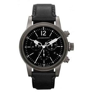 Burberry Utilitarian Chronograph Black Dial Black Leather Strap Watch for Men - BU7813 Authentic Buy Shop Now