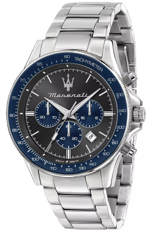 Maserati SFIDA Limited Edition Chronograph Grey Dial Silver Steel Strap Watch for Men - R8873640018 Authentic Buy Shop Now