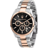 Maserati Attrazione Chronograph Black Dial Two Tone Steel Strap Watch for Men - R8853151002 Authentic Buy Shop Now