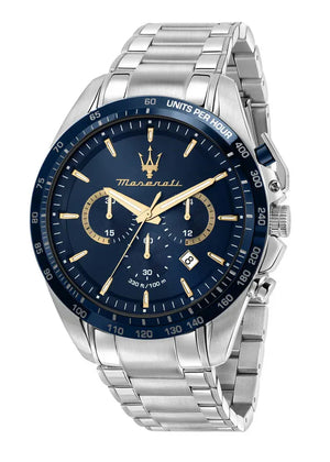 Maserati Traguardo Limited Edition Chronograph Blue Dial Silver Steel Strap Watch for Men - R8873612052 Authentic Buy Shop Now