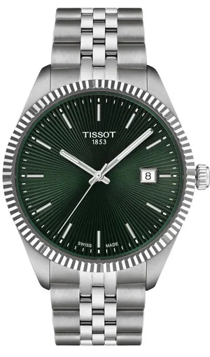 Tissot Ballade Quartz Green Dial Silver Steel Strap Watch for Men - T156.410.11.091.00 Authentic Buy Shop Now