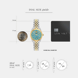 Versace V-Code Analog Turquoise Dial Two Tone Steel Strap Watch for Women - VE8I00524 Authentic Buy Shop Now