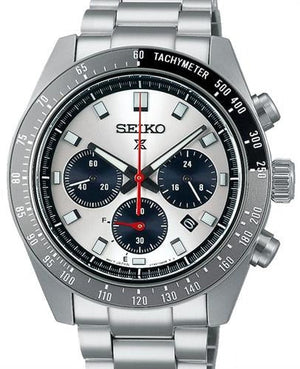 Seiko Prospex Speedtimer Solar Chronograph Silver Dial Silver Steel Strap Watch for Men - SSC911 Authentic Buy Shop Now