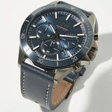 Hugo Boss Troper Chronograph Blue Dial Blue Leather Strap Watch for Men - 1514056 Authentic Buy Shop Now