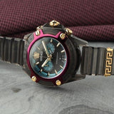 Versace Icon Active Chronograph Black Dial Black Rubber Strap Unisex Watch - VE8P00224 Authentic Buy Shop Now