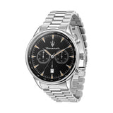 Maserati Tradizione Chronograph Black Dial Silver Steel Strap Watch for Men - R8873646004 Authentic Buy Shop Now