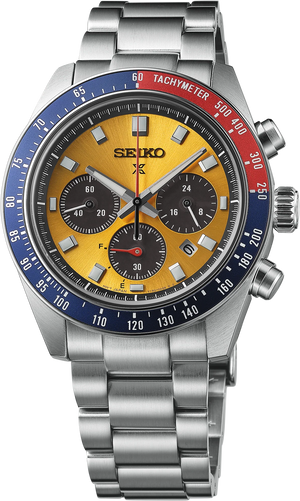Seiko Prospex Solar Chronograph 1969 Re-interpretation Orange Dial Silver Steel Strap Watch for Men - SSC947 Authentic Buy Shop Now