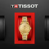 Tissot PR 100 Gold Dial Gold Steel Strap Watch for Women - T150.210.33.021.00 Authentic Buy Shop Now