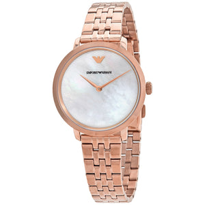 Emporio Armani Modern Mother of Pearl White Dial Rose Gold Steel Strap Watch for Women - AR11158 Authentic Buy Shop Now