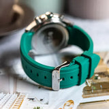 Hugo Boss Runner Chronograph Black Dial Green Silicone Strap Watch for Men - 1514246 Authentic Buy Shop Now