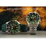 Seiko 5 Sports Forest Green Sunrise Limited Edition Green Dial Silver Steel Strap Watch for Men - SSK050K1 Authentic Buy Shop Now