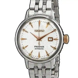 Seiko Presage Cocktail Time Skydiving Automatic Diamonds Mother of Pearl Dial Silver Steel Strap Watch for Women - SRE009J1 Authentic Buy Shop Now