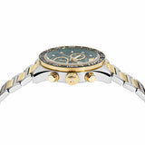Versace Greca Dome Chronograph Green Dial Two Tone Steel Strap Watch for Men - VE6K00423 Authentic Buy Shop Now
