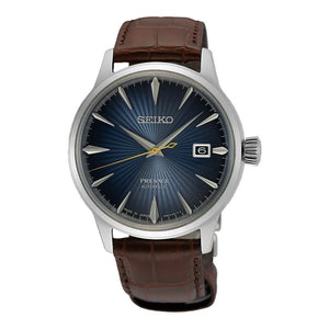 Seiko Cocktail Time Automatic Blue Dial Brown Leather Strap Watch for Men - SRPK15K1 Authentic Buy Shop Now