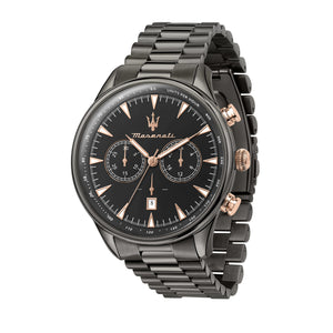 Maserati Tradizione Chronograph Black Dial Black Steel Strap Watch for Men - R8873646001 Authentic Buy Shop Now
