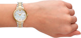 Emporio Armani Cleo Three Hand Mother of Pearl Dial Two Tone Steel Strap Watch for Women - AR11513 Authentic Buy Shop Now