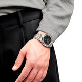 D1 Milano Ultra Thin Matte Black Dial Silver Steel Strap Watch for Men - D1-UTBJ40 Authentic Buy Shop Now