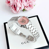 Gucci G Timeless Diamonds Pink Mother of Pearl Dial Silver Steel Strap Watch for Women - YA1265025 Authentic Buy Shop Now