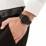 Hugo Boss Aeroliner Chronograph Black Dial Black Leather Strap Watch for Men - 1512567 Authentic Buy Shop Now