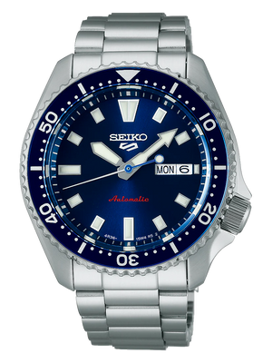Seiko 5 Sports SKX Automatic Blue Dial Silver Steel Strap Watch for Men - SRPL83K1 Authentic Buy Shop Now