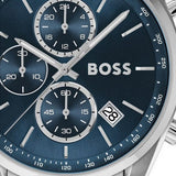 Hugo Boss Grand Prix Chronograph Blue Dial Silver Steel Strap Watch for Men - 1514226 Authentic Buy Shop Now