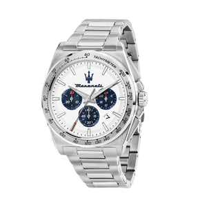 Maserati Velocità Chronograph White Dial Silver Steel Strap Watch for Men - R8873652007 Authentic Buy Shop Now