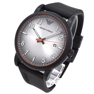 Emporio Armani Luigi Gray Dial Black Silicon Strap Watch for Men - AR11176 Authentic Buy Shop Now
