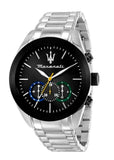 Maserati Traguardo Chronograph Black Dial Silver Steel Strap Watch for Men - R8873612061 Authentic Buy Shop Now