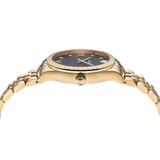 Versace Hellenyium Quartz Black Dial Gold Steel Strap Watch for Women - VE2S00622 Authentic Buy Shop Now