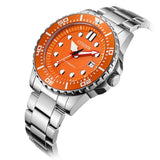 Citizen Mechanical Automatic Orange Dial Silver Steel Strap Watch for Men - NJ0128-80X Authentic Buy Shop Now