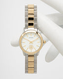 Tory Burch Collins White Dial Two Tone Steel Strap Watch for Women - TBW1306 Authentic Buy Shop Now